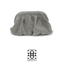 Grace Up Fall Clutch Silver