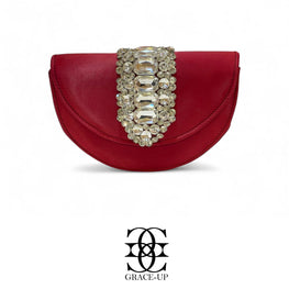 Grace Up Clutch Bag 14 Maroon