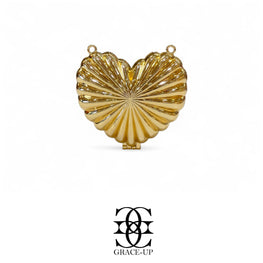 Grace Up Mini Heart Metal Clutch Gold