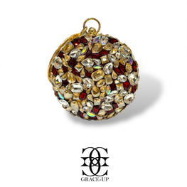 Grace Up Clutch Round 3 Maroon/Silver