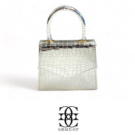Grace Up Mini Bag 5 Silver Crocodile