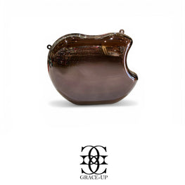 Grace Up Acrylic Apple Clutch Gray