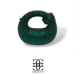 Grace Up Mini Rhinestones Bag Green