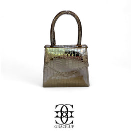 Grace Up Mini Bag 5 Gray Crocodile