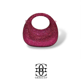 Grace Up Mini Rhinestones Bag 2 Hot Pink