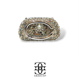 Grace Up Clutch Kundan/Turkish 61 Mini Silver