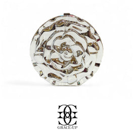 Grace Up Big Flower Clutch Silver