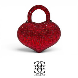 Grace Up Mini Rhinestones Heart Maroon