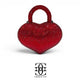 Grace Up Mini Rhinestones Heart Maroon