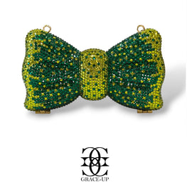 Grace Up Mini Rhinestones Bow 2 Green