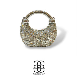 Grace Up Mini Acrylic Big Stones Bag Silver