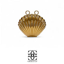 Grace Up Mini Shell Metal Clutch Gold