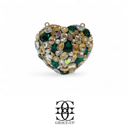 Grace Up Mini Heart 4 Green/Silver Clutch