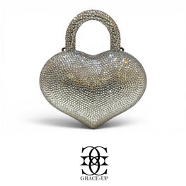 Grace Up Mini Rhinestones Heart Silver