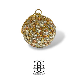 Grace Up Clutch Round 3 Peach/Silver