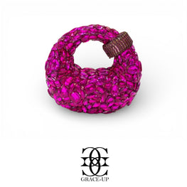Grace Up Mini Stones Bag Hot Pink