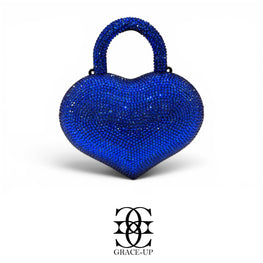 Grace Up Mini Rhinestones Heart Blue
