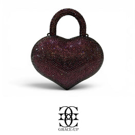 Grace Up Mini Rhinestones Heart Purple
