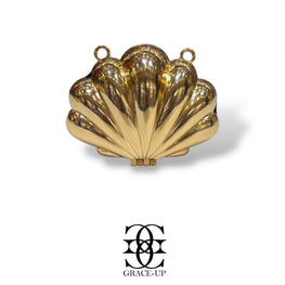Grace Up Mini Shell 2 Metal Clutch Gold