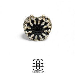 Grace Up Mini Apple Black/Silver Clutch
