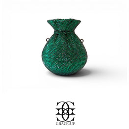 Grace Up Mini Rhinestones Potli Green