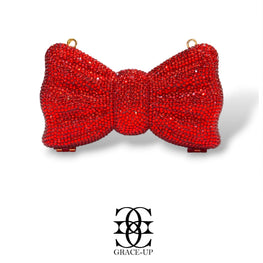 Grace Up Mini Rhinestones Bow Red