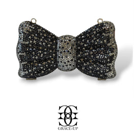 Grace Up Mini Rhinestones Bow 2 Black