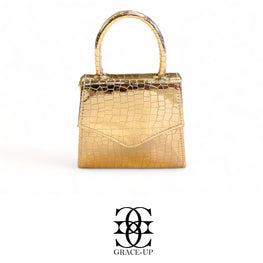 Grace Up Mini Bag 5 Rose Golden Crocodile