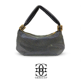 Grace Up Net Stones Bag Gray