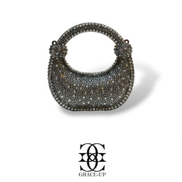 Grace Up Mini Rhinestones Bag 6 Gray