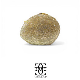 Grace Up Mini Rhinestones Clutch Golden