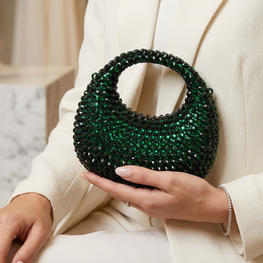 Grace Up Mini Rhinestones Bag 3 Green